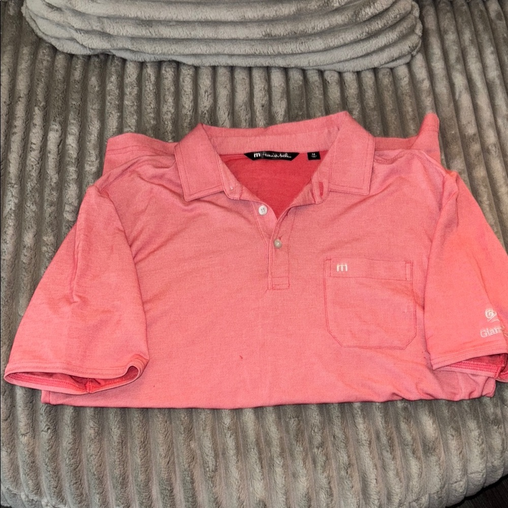 Travis Mathew Pink/Red Golf Shirt